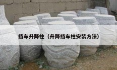 挡车升降柱（升降挡车柱安装方法）