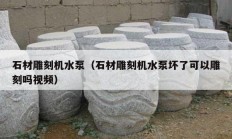 石材雕刻机水泵（石材雕刻机水泵坏了可以雕刻吗视频）