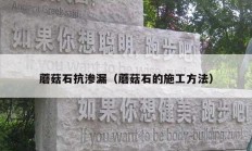 蘑菇石抗渗漏（蘑菇石的施工方法）