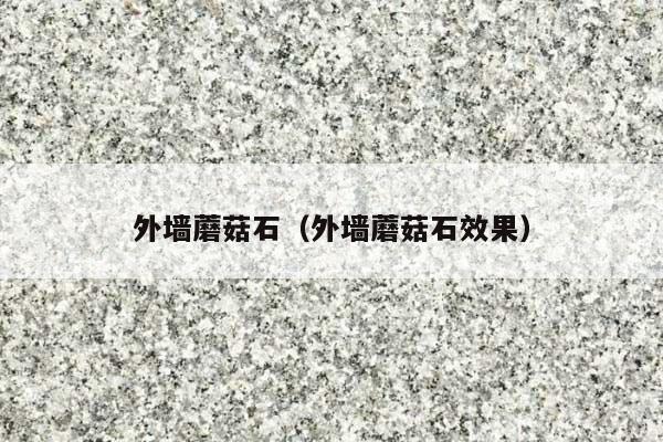 外墙蘑菇石(外墙蘑菇石效果)