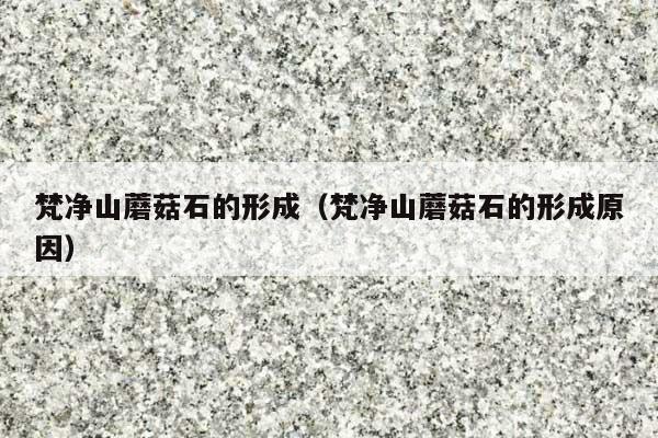 梵净山蘑菇石的形成(梵净山蘑菇石的形成原因)
