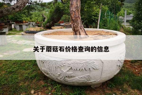 关于蘑菇石价格查询的信息