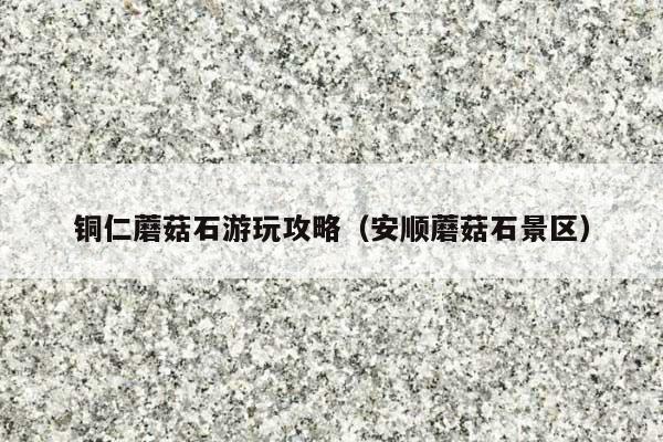 铜仁蘑菇石游玩攻略(安顺蘑菇石景区)