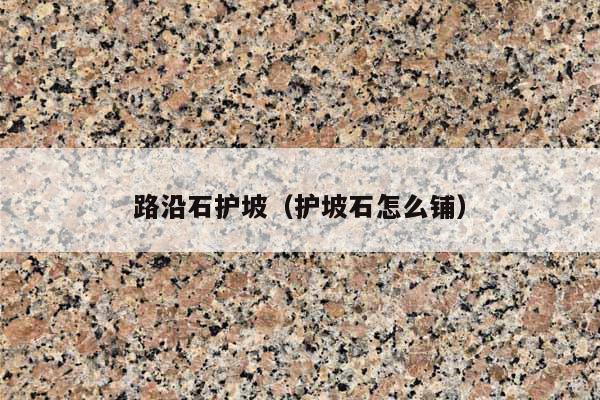 路沿石护坡(护坡石怎么铺)