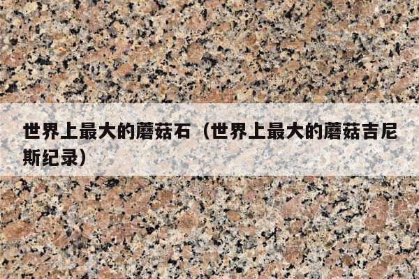 世界上最大的蘑菇石(世界上最大的蘑菇吉尼斯纪录)