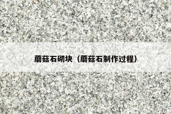 蘑菇石砌块(蘑菇石制作过程)